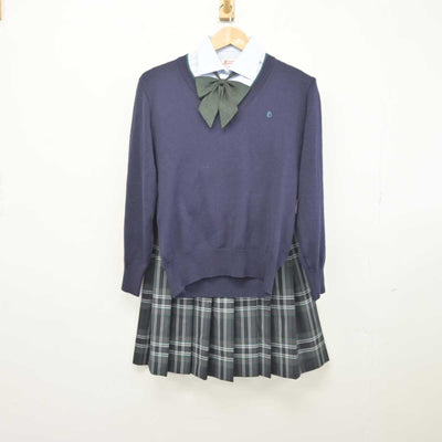 【中古】東京都 文京学院女子高等学校 女子制服 4点 (シャツ・ニット・スカート) sf041132