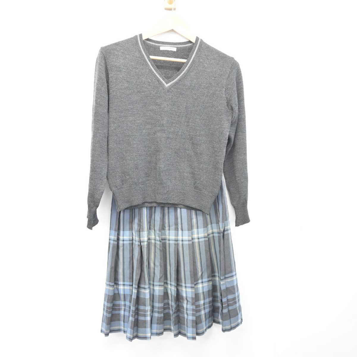 【中古】埼玉県 開智学園中学高等学校 女子制服 2点 (ニット・スカート) sf041158