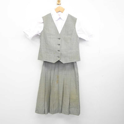 【中古】宮城県 八木山中学校 女子制服 3点 (ベスト・シャツ・スカート) sf041179