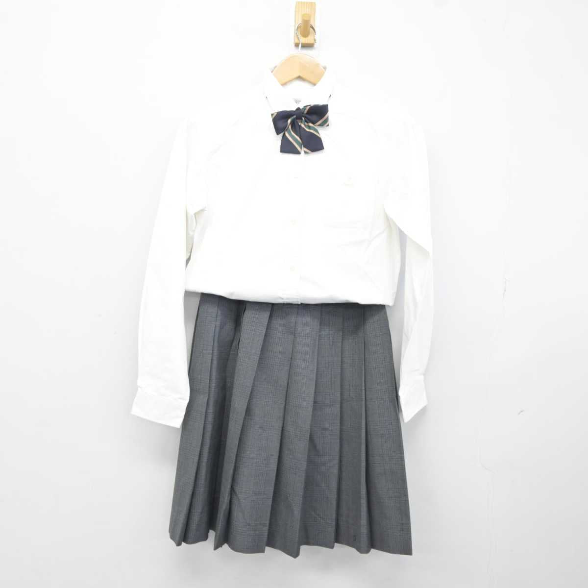 【中古】大阪府 芥川高等学校 女子制服 3点 (シャツ・スカート) sf041185