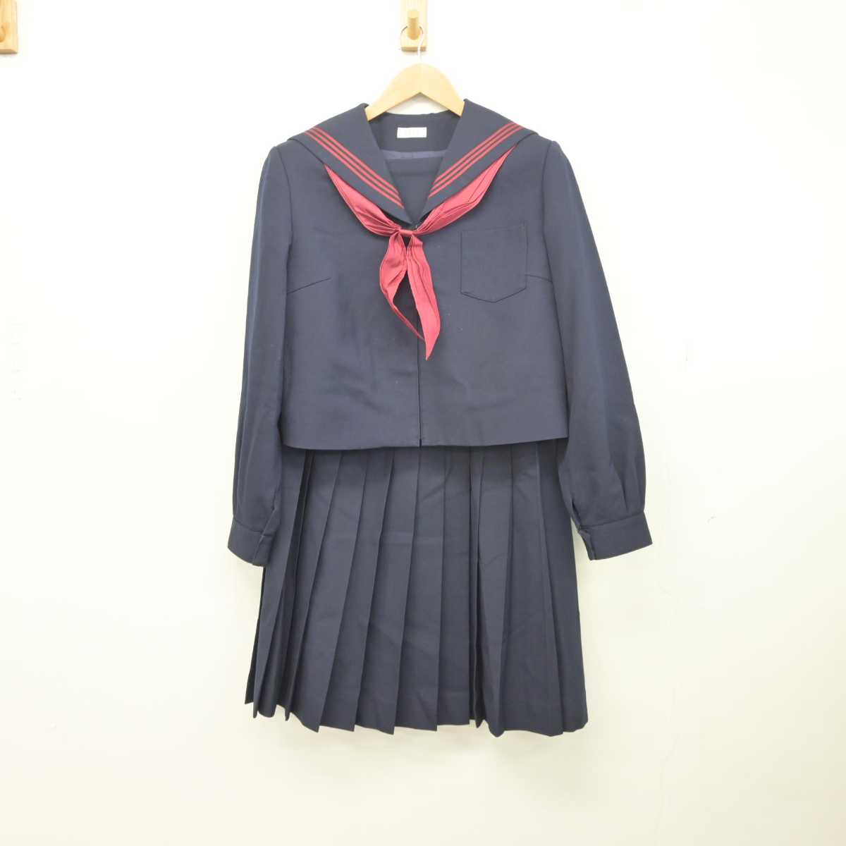 【中古】青森県 筒井中学校 女子制服 3点 (セーラー服・スカート) sf041244