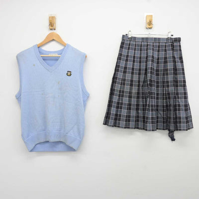 【中古】宮城県 利府中学校 女子制服 2点 (ニットベスト・スカート) sf041268