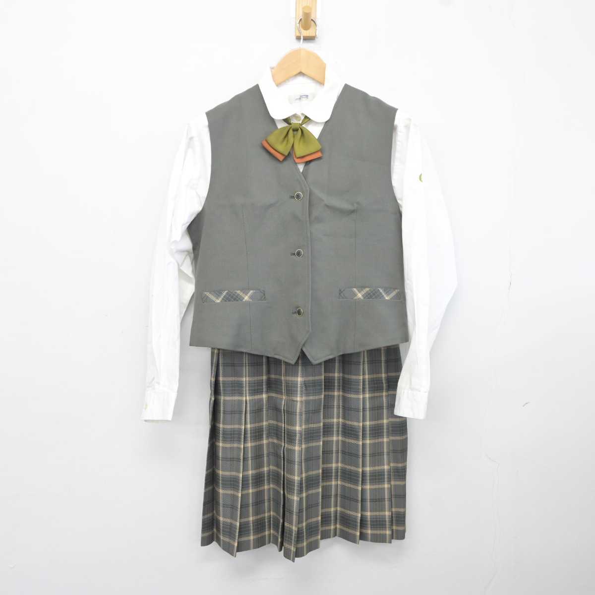 【中古】長野県 佐久長聖高等学校 女子制服 5点 (ブレザー・ベスト・シャツ・スカート) sf041315