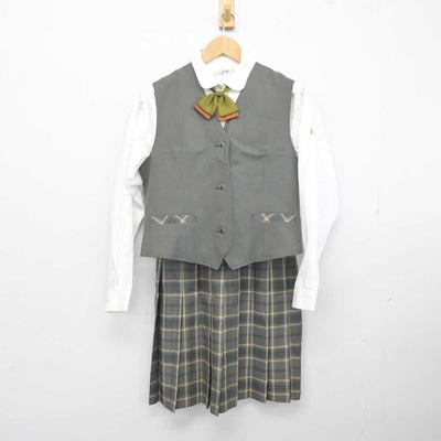 【中古】長野県 佐久長聖高等学校 女子制服 5点 (ブレザー・ベスト・シャツ・スカート) sf041315