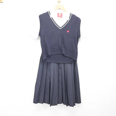 【中古】佐賀県 唐津西高等学校 女子制服 3点 (シャツ・ニットベスト・スカート) sf041345