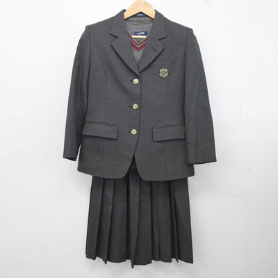 【中古】長崎県 佐世保西高等学校 女子制服 3点 (ブレザー・ニット・スカート) sf041367