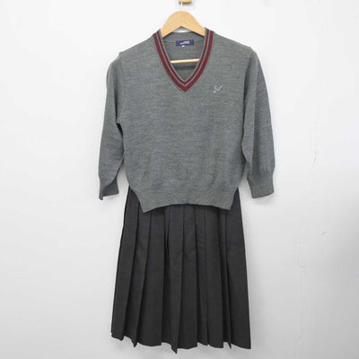 【中古】長崎県 佐世保西高等学校 女子制服 3点 (ブレザー・ニット・スカート) sf041367