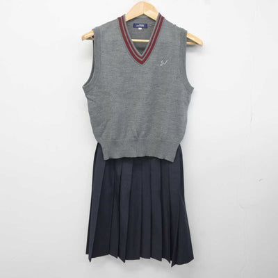 【中古】長崎県 佐世保西高等学校 女子制服 2点 (ニットベスト・スカート) sf041370