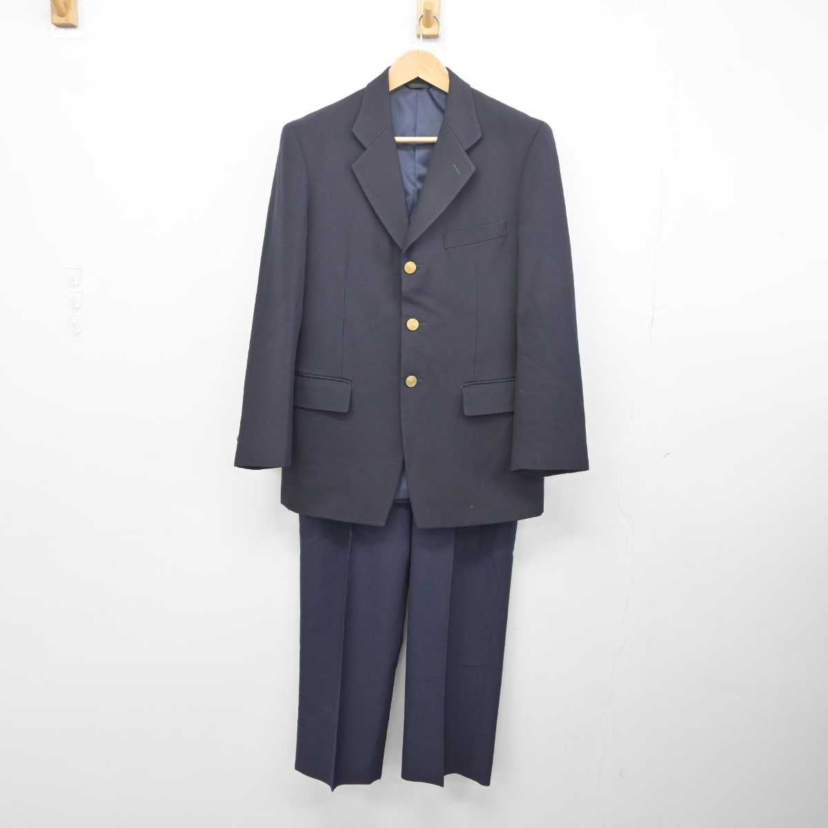 【中古】岡山県 明誠学院高等学校 男子制服 2点 (ブレザー・ズボン) sf041412