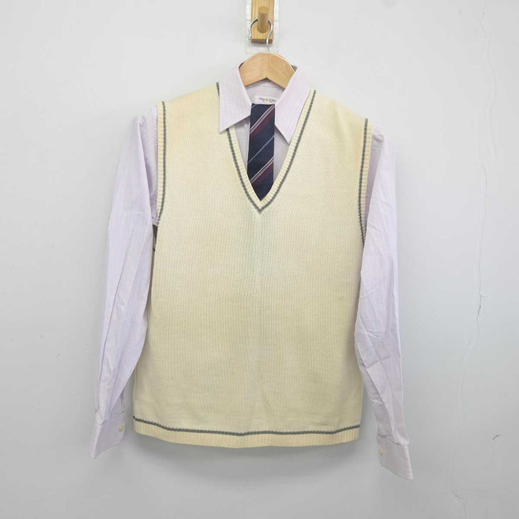 【中古】茨城県 東洋大学附属牛久中学校高等学校 女子制服 3点 (ニットベスト・シャツ) sf041418