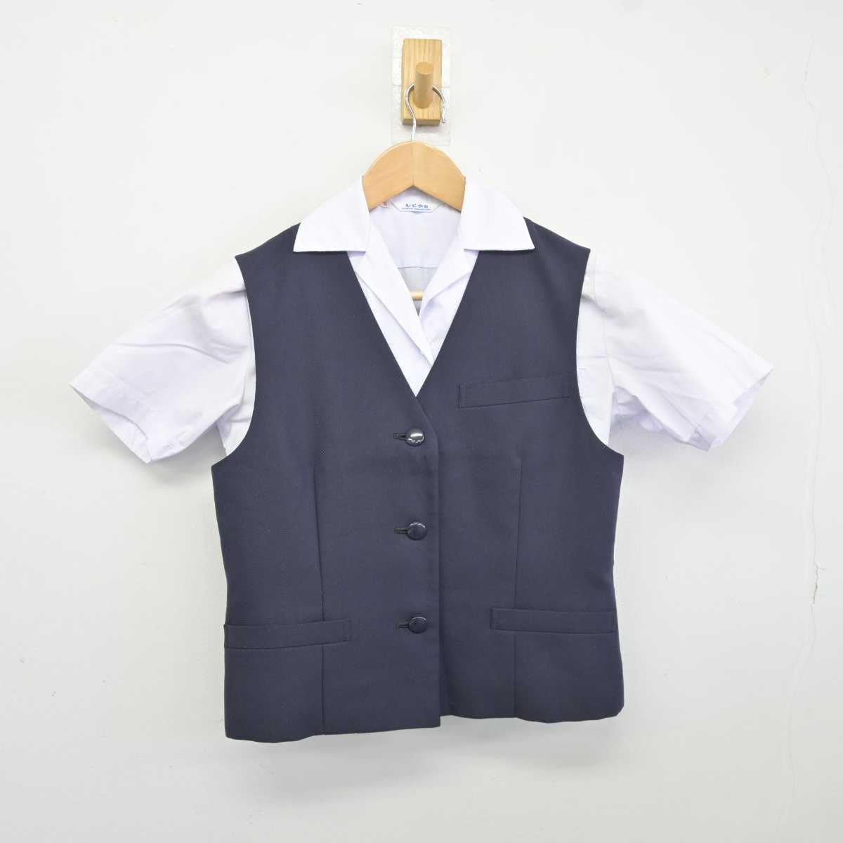 【中古】静岡県 静岡市立東中学校 女子制服 2点 (ベスト・シャツ) sf041422