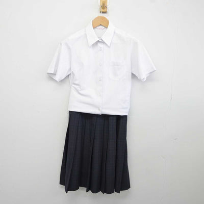 【中古】福岡県 福岡市内中学新標準服 女子制服 2点 (シャツ・スカート) sf041443