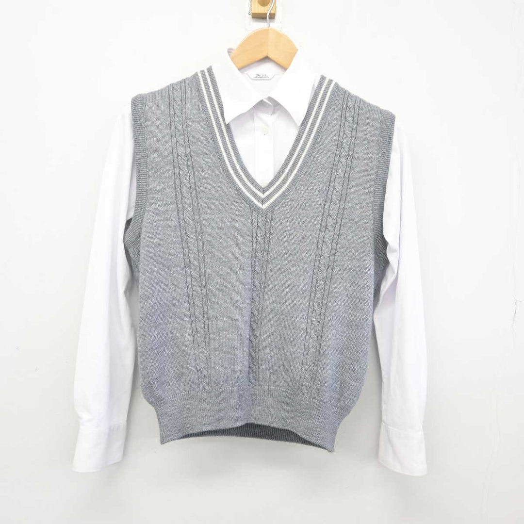 【中古】滋賀県 比叡山高等学校 女子制服 2点 (ニットベスト・シャツ) sf041455 | 中古制服通販パレイド