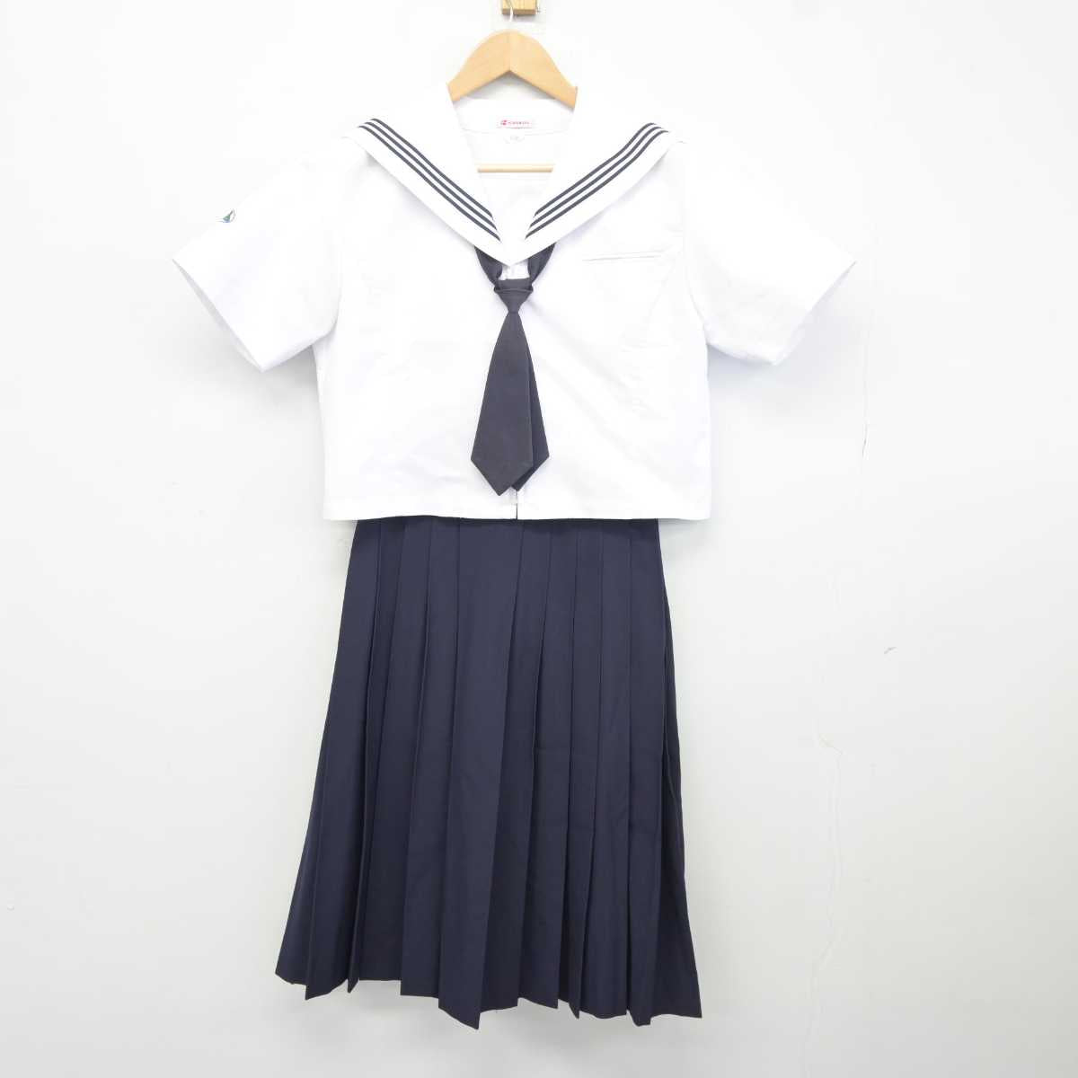 【中古】千葉県 葛城中学校 女子制服 4点 (セーラー服・スカート) sf041461