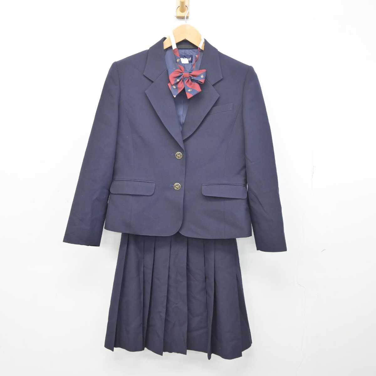 【中古】山形県 酒田西高等学校 女子制服 3点 (ブレザー・スカート) sf041479