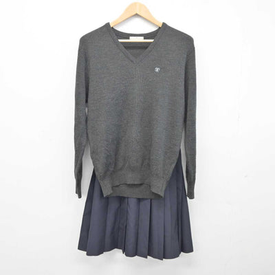 【中古】山形県 酒田西高等学校 女子制服 2点 (ニット・スカート) sf041480