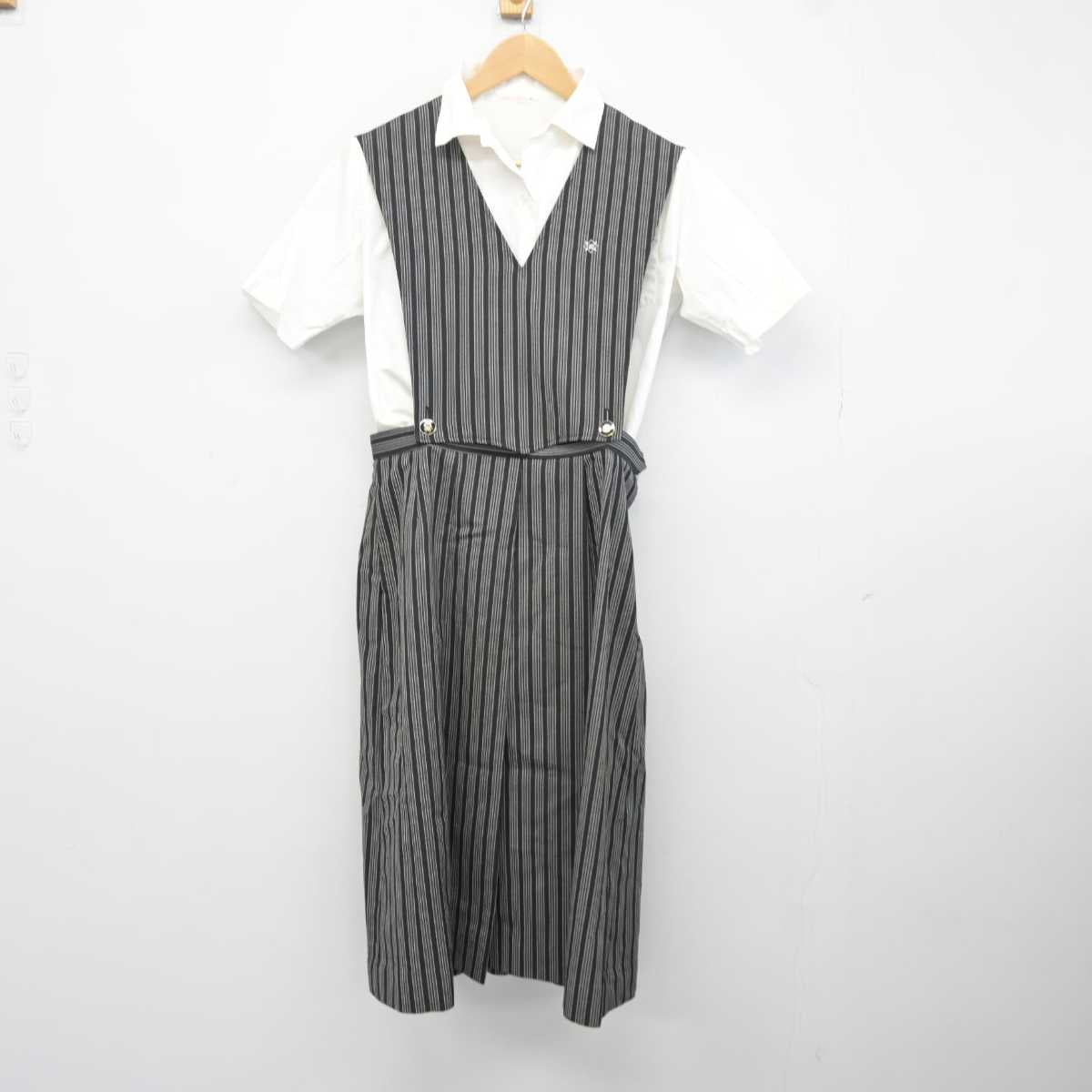 【中古】栃木県 小山高等学校 女子制服 3点 (シャツ・ジャンパースカート) sf041487