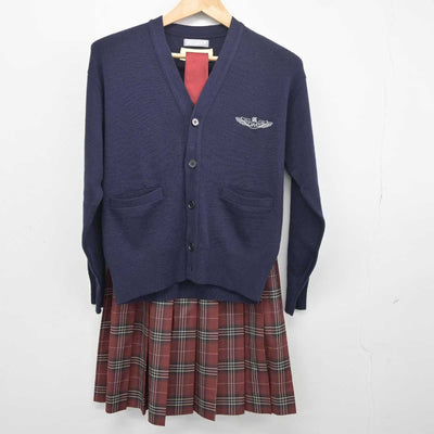 【中古】石川県 日本航空高等学校石川 女子制服 3点 (ニット・スカート) sf041505