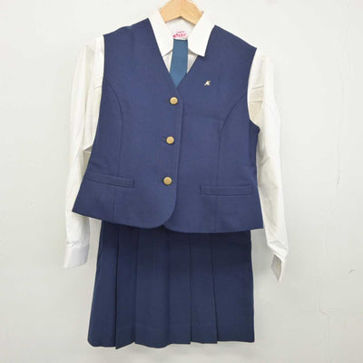 【中古】北海道 札幌清田高等学校 女子制服 7点 (ブレザー・シャツ・ベスト・スカート) sf041507