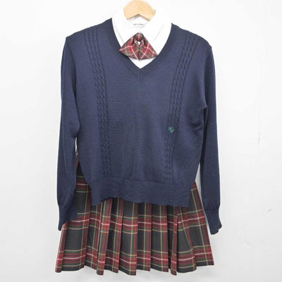 【中古】千葉県 木更津総合高等学校 女子制服 6点 (ブレザー・シャツ・ニット・スカート) sf041512