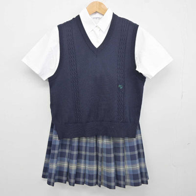 【中古】千葉県 木更津総合高等学校 女子制服 3点 (シャツ・ニットベスト・スカート) sf041513