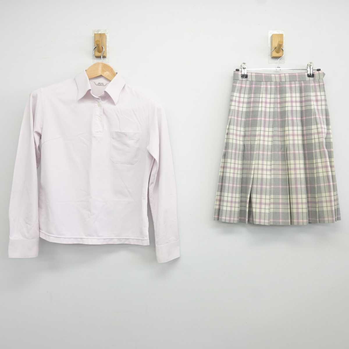 【中古】山口県 中村女子高等学校 女子制服 2点 (シャツ・スカート) sf041515