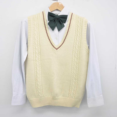 【中古】山口県 中村女子高等学校 女子制服 3点 (シャツ・ニットベスト) sf041516