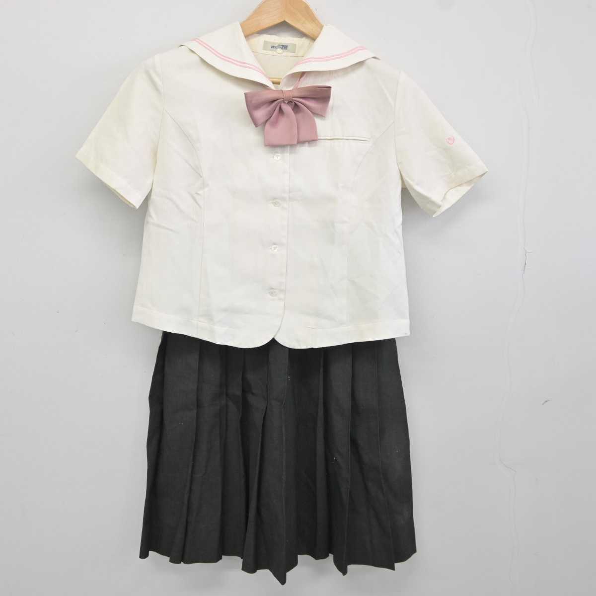 【中古】兵庫県 兵庫大学附属須磨ノ浦高等学校 女子制服 3点 (セーラー服・スカート) sf041528