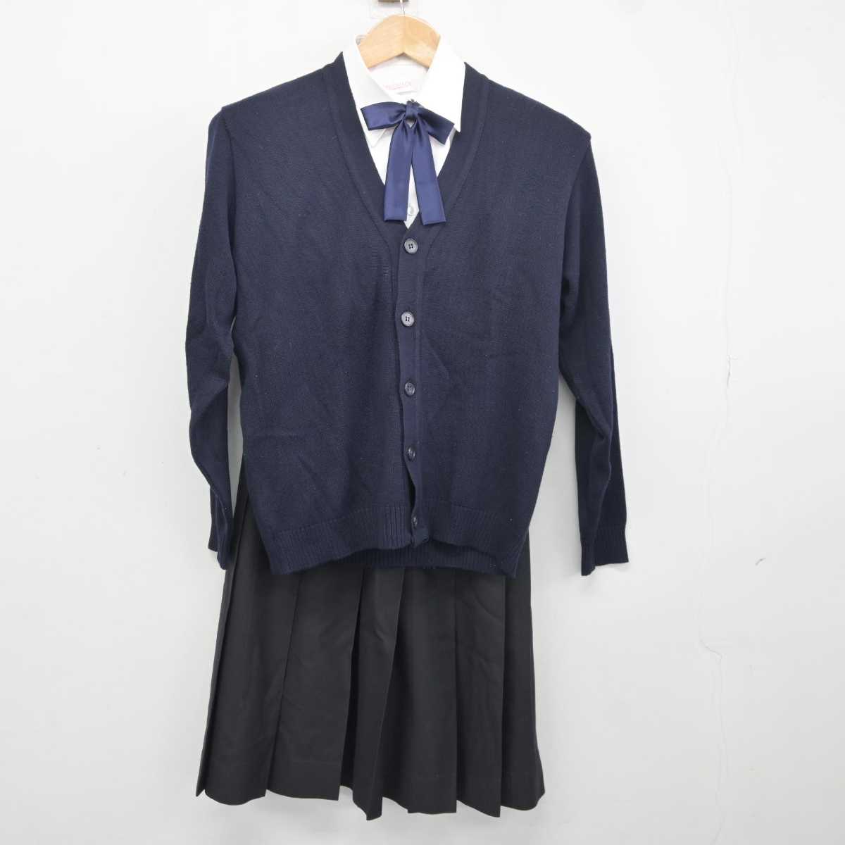 【中古】福岡県 福岡高等学校 女子制服 5点 (ブレザー・シャツ・ニット・スカート) sf041531