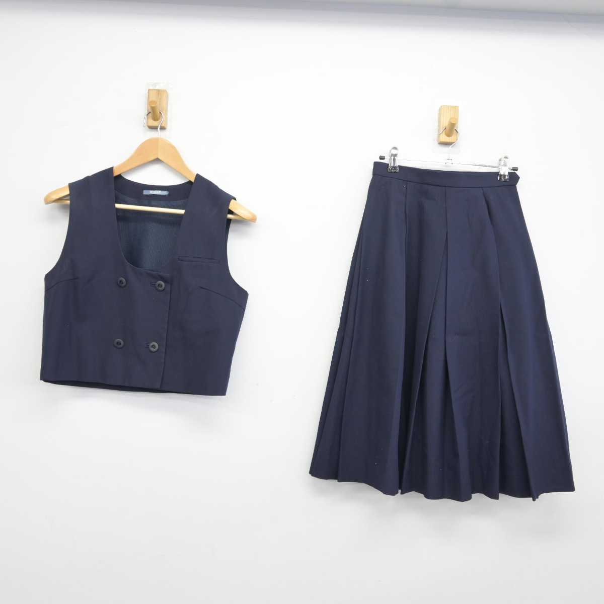 【中古】静岡県 浜松商業高等学校 女子制服 2点 (ベスト・スカート) sf041543