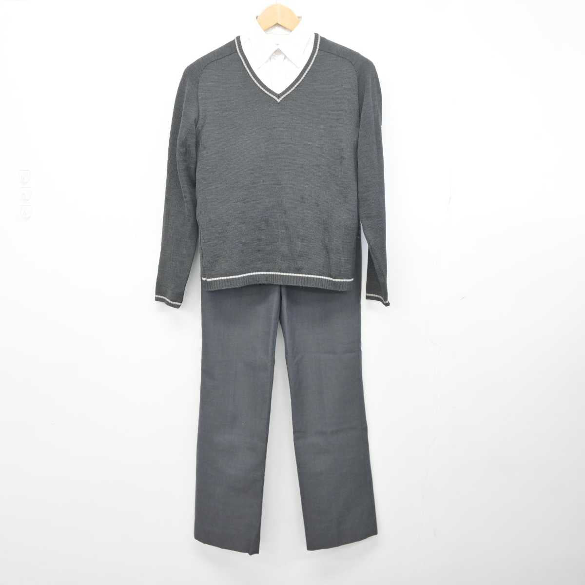 【中古】東京都 文教大学付属中学校高等学校 女子制服 3点 (ニット・シャツ・ズボン) sf041547