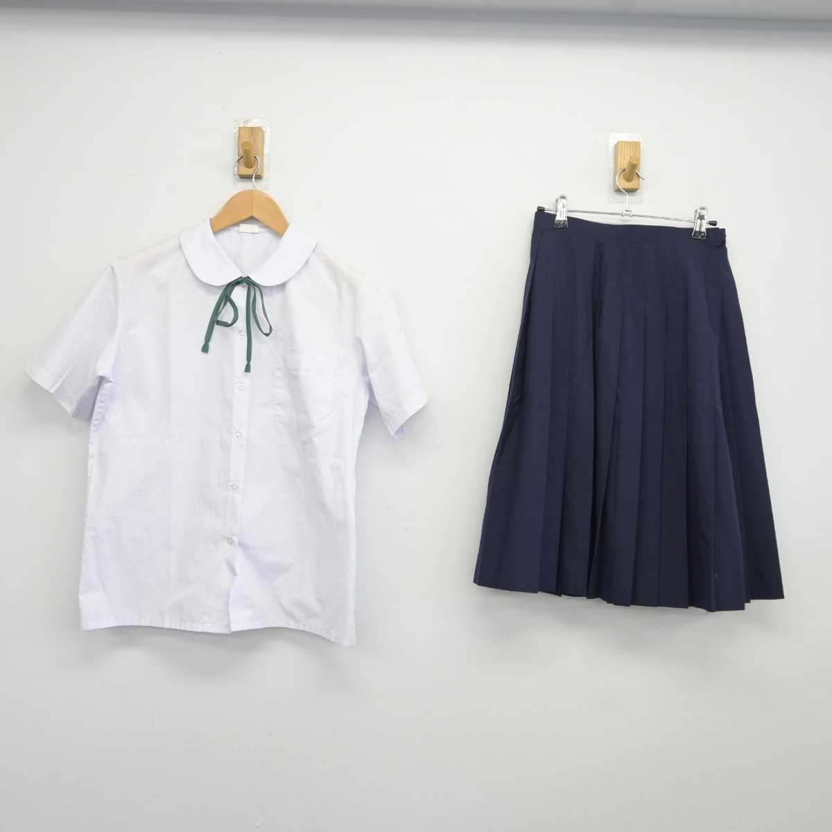 【中古】埼玉県 杉戸町立広島中学校 女子制服 3点 (シャツ・スカート) sf041575