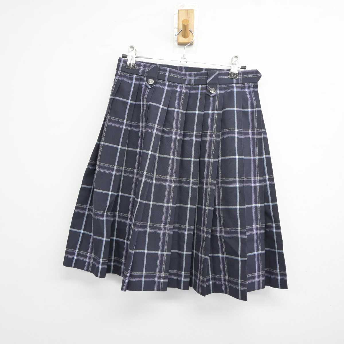 【中古】埼玉県 新座柳瀬高等学校 女子制服 2点 (ニットベスト・スカート) sf041588