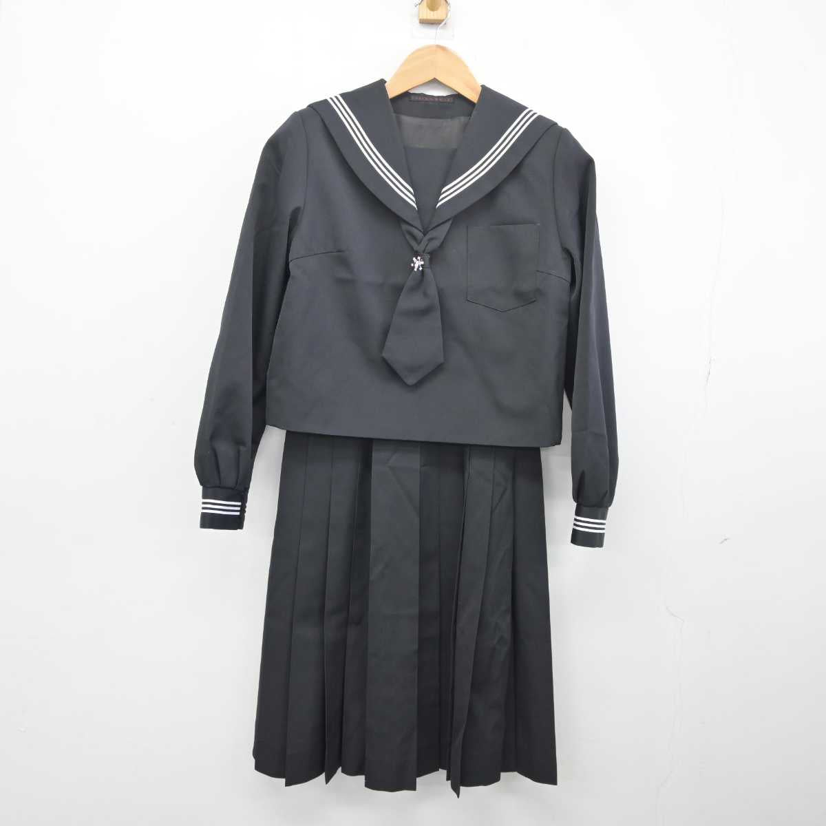 【中古】静岡県 長泉中学校 女子制服 3点 (セーラー服・スカート) sf041608