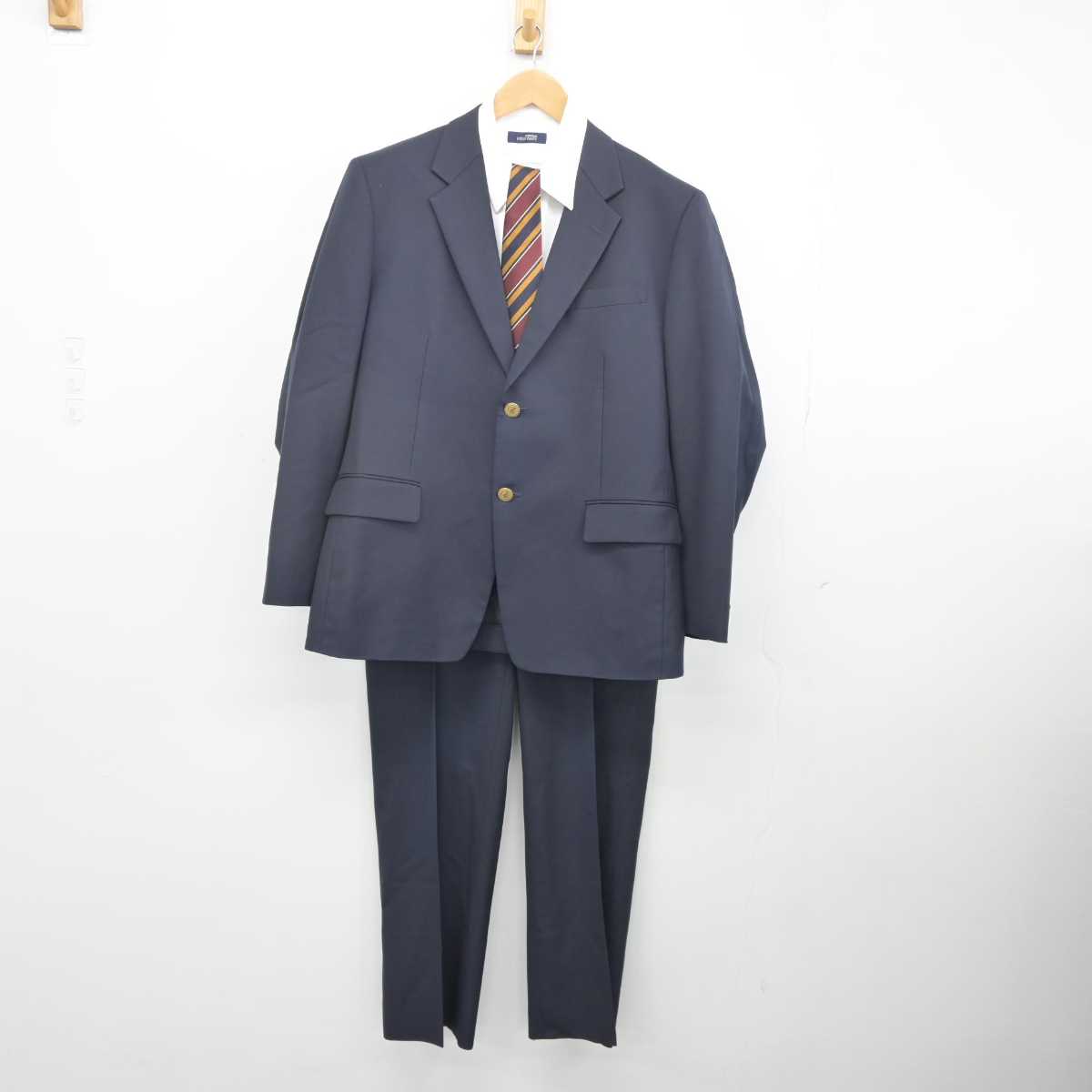 【中古】青森県 青森県立中央高等学校 男子制服 5点 (ブレザー・シャツ・ズボン) sf041619