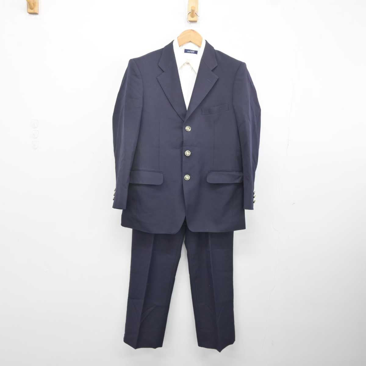 【中古】兵庫県  加古川南高等学校 男子制服 4点 (ブレザー・シャツ・シャツ・ズボン) sf041629