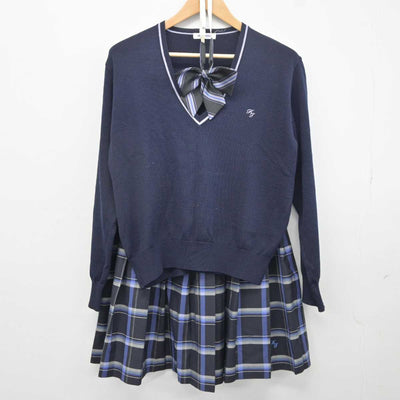 【中古】栃木県 國學院大学栃木高等学校 女子制服 4点 (ブレザー・ニット・スカート) sf041647