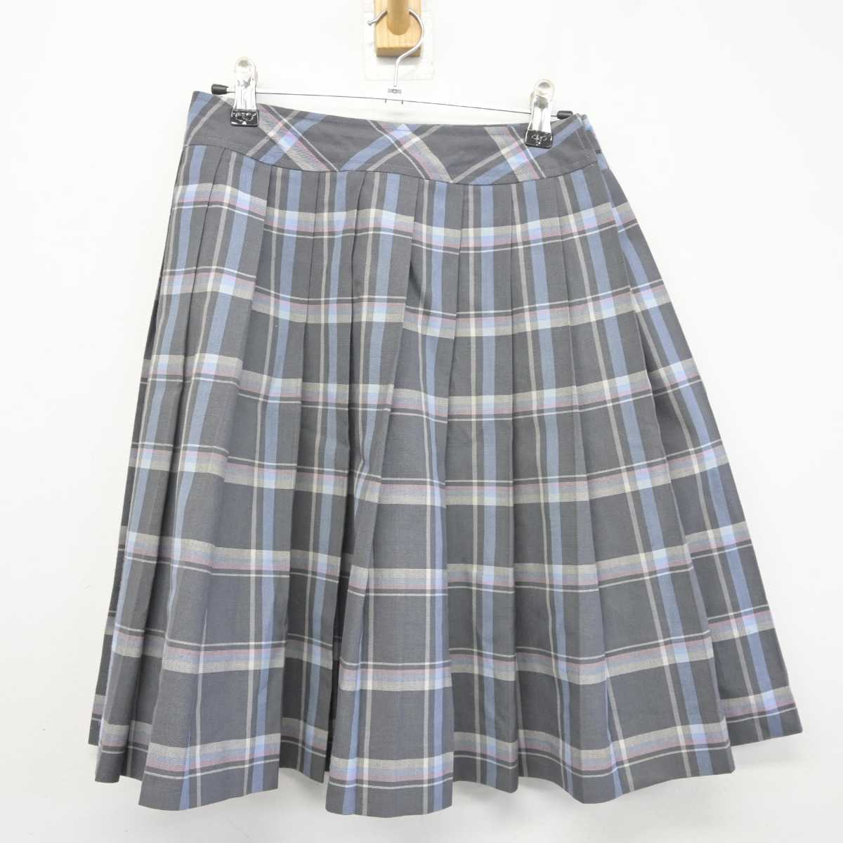 【中古】栃木県 國學院大学栃木高等学校 女子制服 3点 (ニットベスト・シャツ・スカート) sf041649