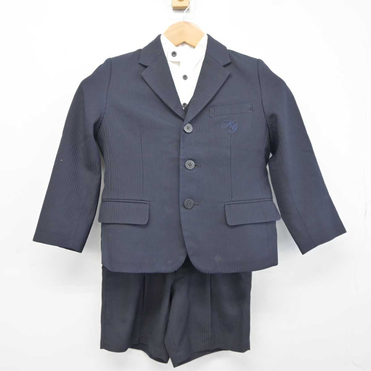 【中古】兵庫県 関西学院初等部 男子制服 4点 (ブレザー・ニット・シャツ・ズボン) sf041661