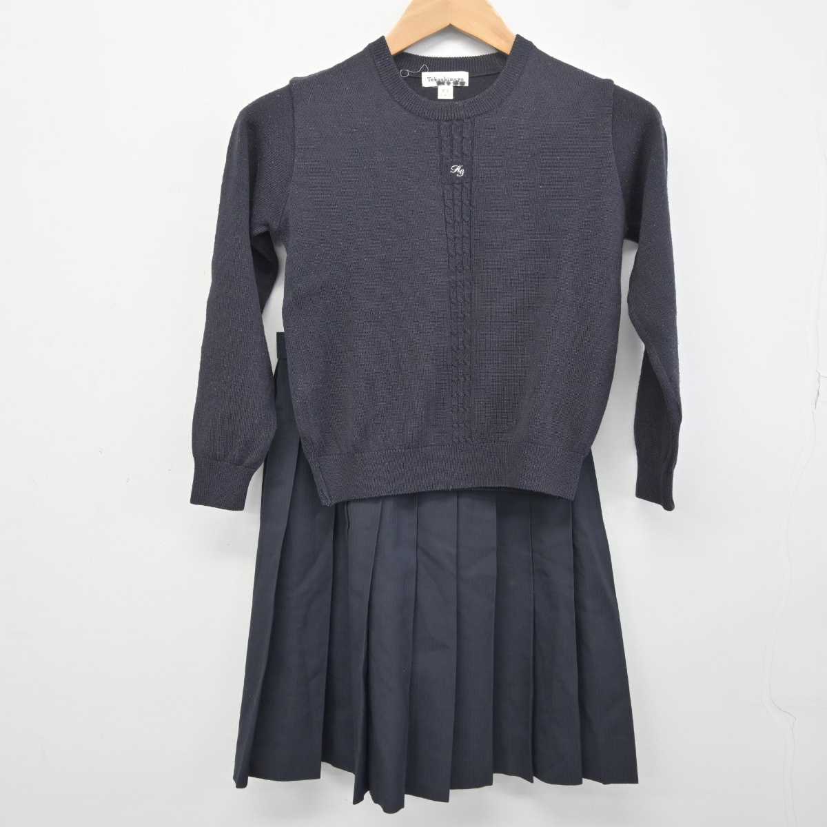 【中古】兵庫県 関西学院初等部 女子制服 2点 (ニット・スカート) sf041664