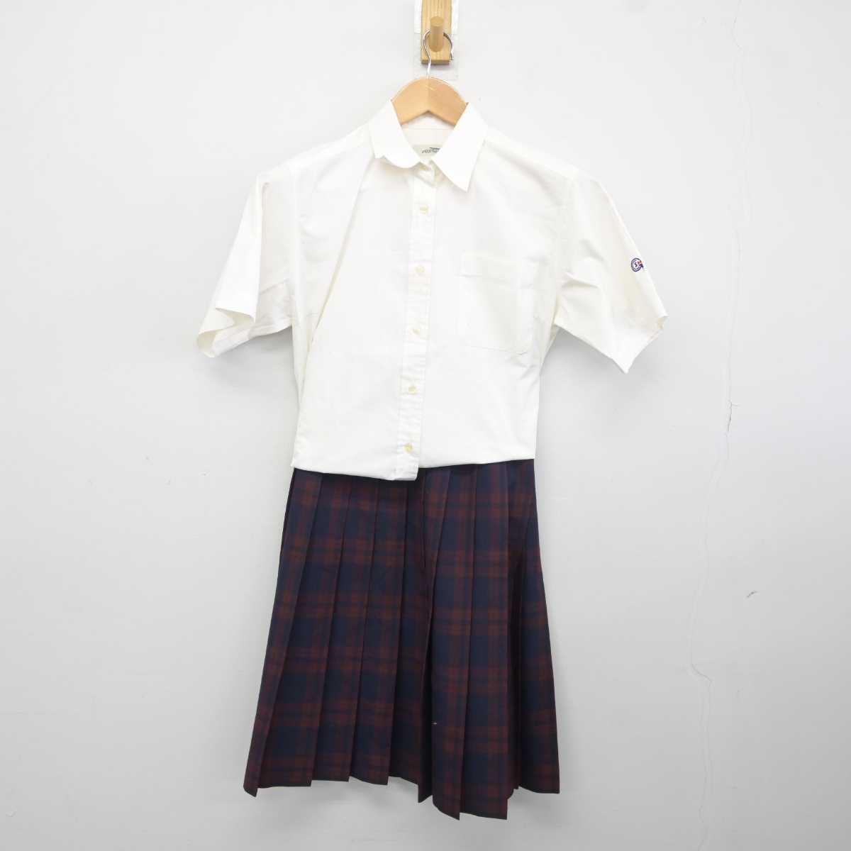 【中古】福島県 あさか開成高等学校 女子制服 3点 (シャツ・スカート) sf041701