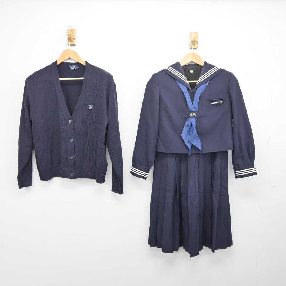 【中古】兵庫県 武庫川女子大学附属高等学校 女子制服 5点 (ニット・セーラー服・スカート) sf041708 | 中古制服通販パレイド