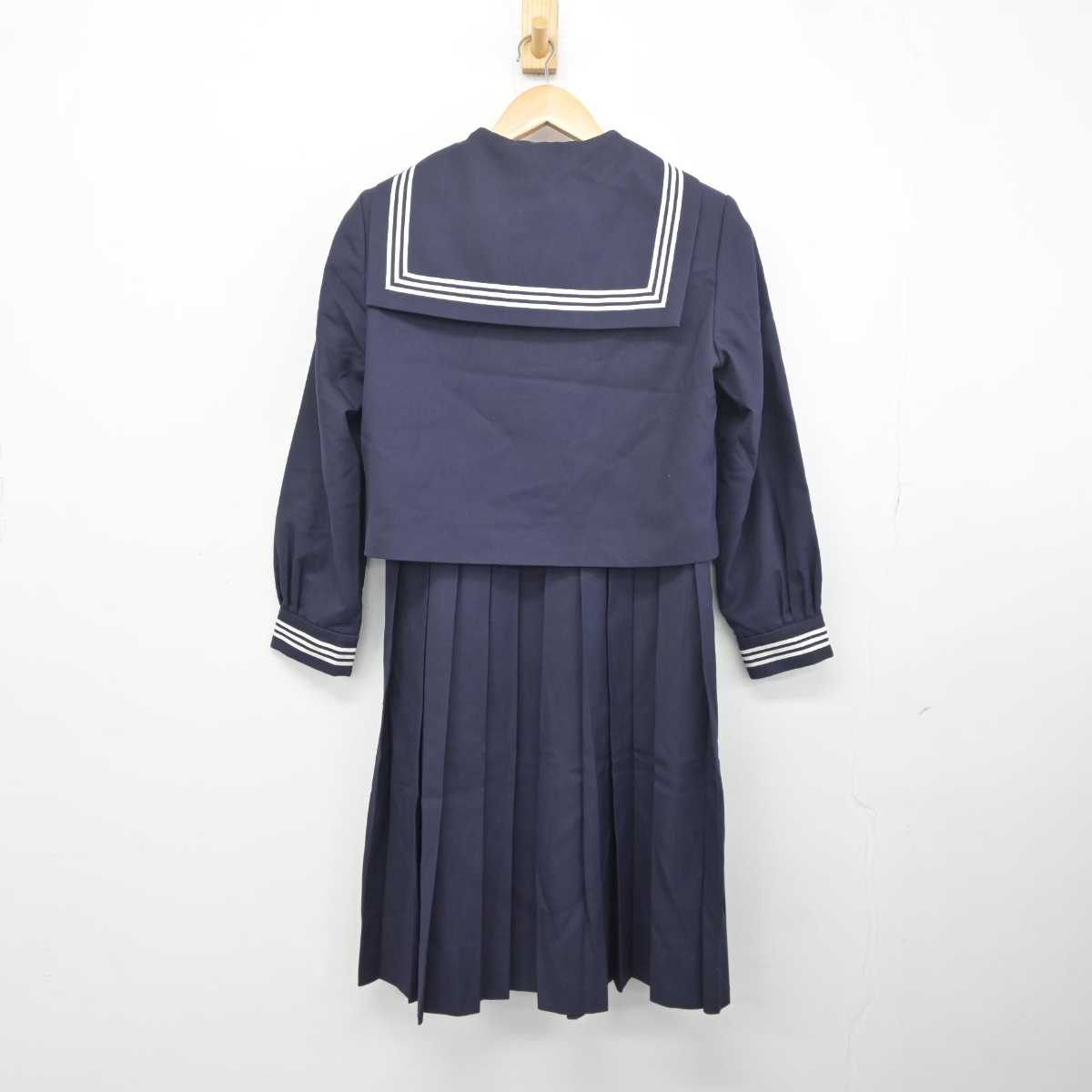 【中古】兵庫県 武庫川女子大学附属高等学校 女子制服 5点 (ニット・セーラー服・スカート) sf041708