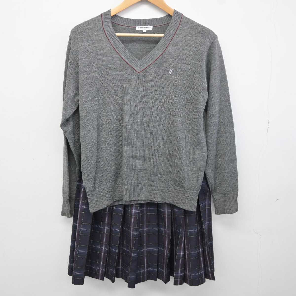 【中古】埼玉県 細田学園高等学校 女子制服 4点 (ブレザー・ニット・スカート) sf041767