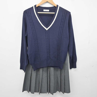 【中古】群馬県 前橋育英高等学校 女子制服 3点 (ブレザー・ニット・スカート) sf041771