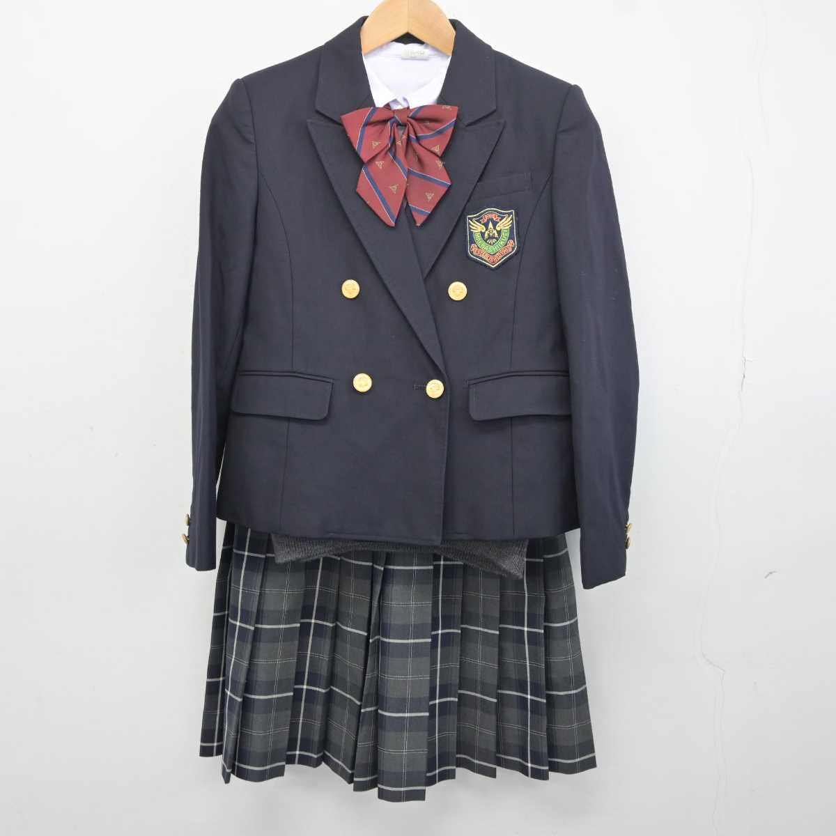 【中古】群馬県 前橋育英高等学校 女子制服 5点 (ブレザー・ニットベスト・シャツ・スカート) sf041772