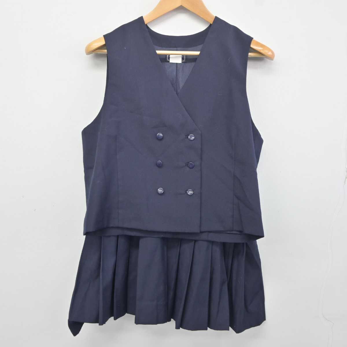 【中古】埼玉県 小川高等学校 女子制服 2点 (ベスト・スカート) sf041775