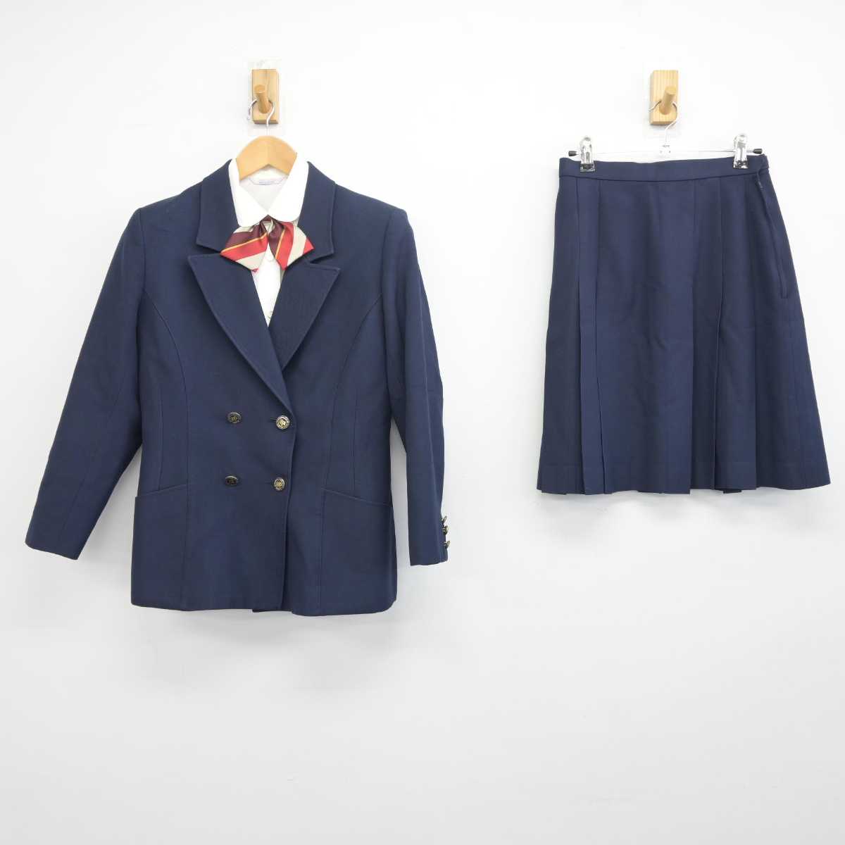 【中古】富山県 高岡西高等学校 女子制服 4点 (ブレザー・シャツ・スカート) sf041789