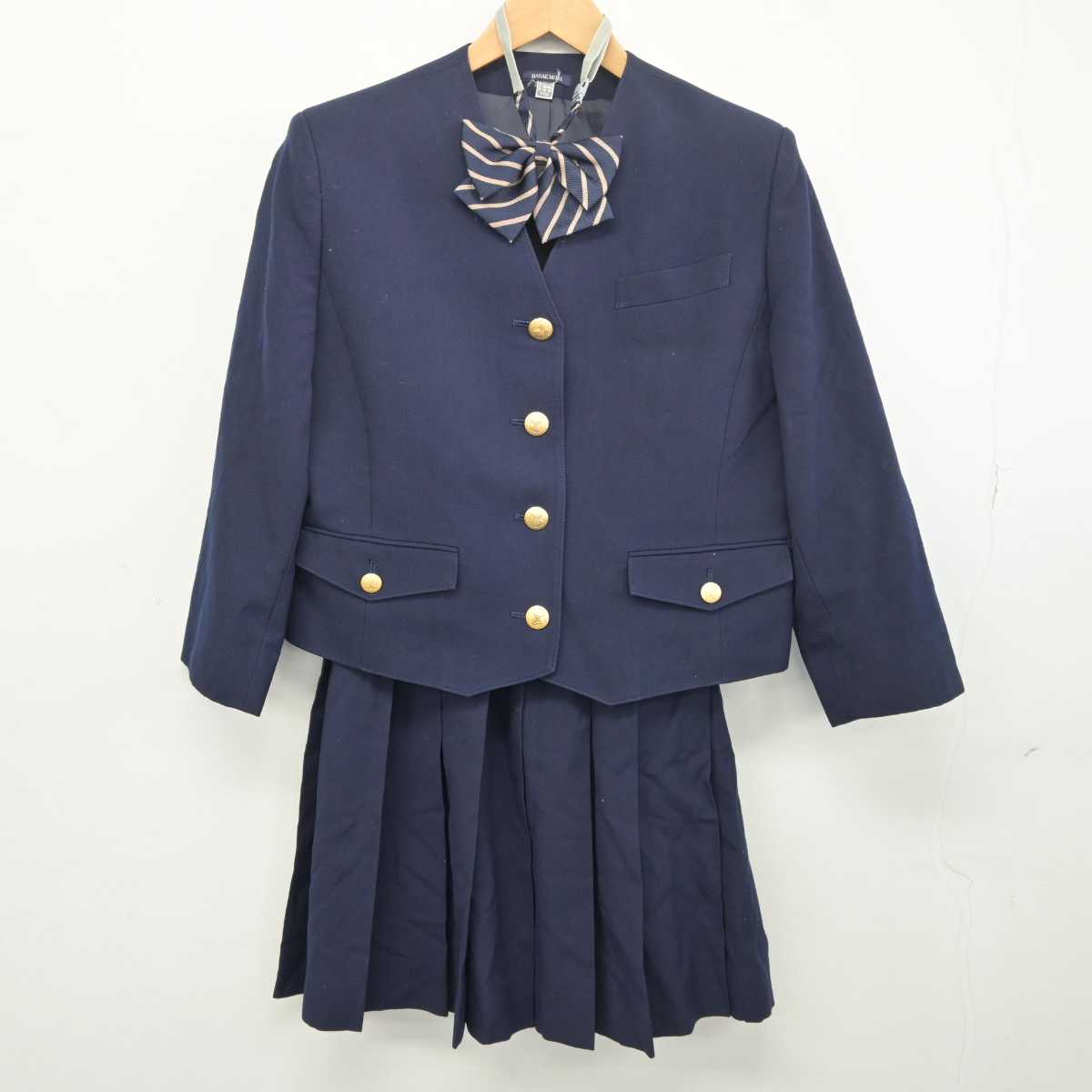 【中古】広島県 安田女子中学高等学校 女子制服 4点 (ブレザー・ベスト・スカート) sf041793