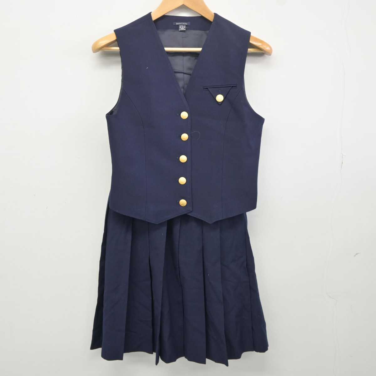 【中古】広島県 安田女子中学高等学校 女子制服 4点 (ブレザー・ベスト・スカート) sf041793